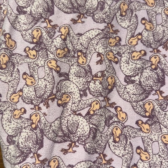 Lularoe Dodo Bird Pink Lavendar OS leggings (#7) - Picture 2 of 5